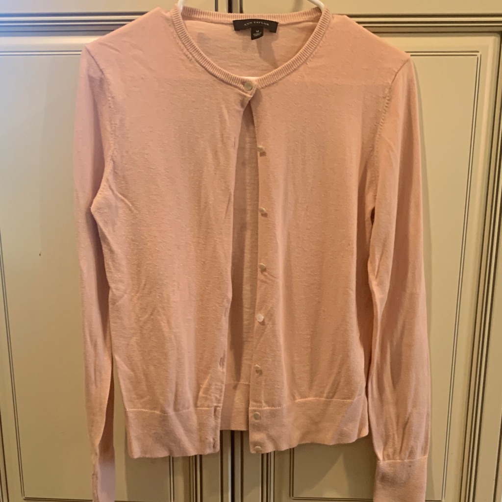 Ann Taylor Light Pink Cardigan Sweater